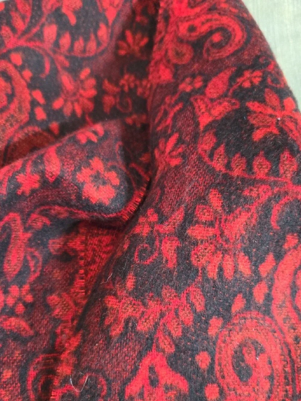 Red Paisley Wrap Scarf